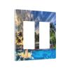Sea Beach Seascape 2 Gang Double Rocker/Decora Light Switch Cover Decorative Outlet Wall Plate Electrical Faceplate Bathroom Home Bedroom Decor Screwless 4.7" x 4.6 view 2