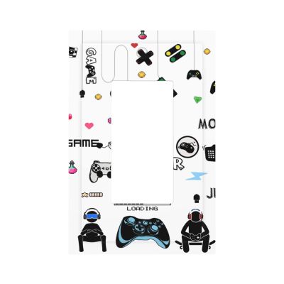 Funny Teen Kids Boys Playing Gaming Gamer Single Decorator Light Switch Cover Video Game Playroom Controller 1 Gang Rocker/GFCI Wall Plate Outlet Cover Decorative Face Switchplate for Dimmer, USB