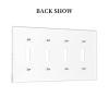 Flower Blossom 4 Gang Light Switch Cover Decorative Quad Toggle Wall Plate Decorative Electrical Faceplate for Bathroom Home Bedroom Decorate Large Size 8" x 4.5 view 4