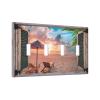 Tropical Summer Beach Sunset 4 Gang Light Switch Cover Decorative Quad Toggle Wall Plate Decorative Electrical Faceplate for Bathroom Home Bedroom Decorate Large Size 8" x 4.5 view 2