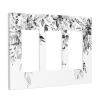 Grey Leaves 3 Gang Triple Rocker/Decora Light Switch Wall Plate Cover Decorative Electrical Faceplate for Bathroom Home Living Room Bedroom Decor Screwless 6.57" x 4.65 view 2