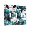 Turquoise Teal Blue Flower 3 Gang Triple Toggle Light Switch Wall Plate Cover Decirative Electrical Faceplate Switchplate for Bathroom Home Decorate 6.7" x 4.8 Large Jumbo Size view 2