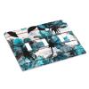 Turquoise Teal Blue Flower 3 Gang Triple Toggle Light Switch Wall Plate Cover Decirative Electrical Faceplate Switchplate for Bathroom Home Decorate 6.7" x 4.8 Large Jumbo Size view 3