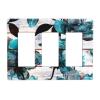 Turquoise Teal Blue Flower 3 Gang Triple Rocker/Decora Light Switch Wall Plate Cover Decorative Electrical Faceplate for Bathroom Home Living Room Bedroom Decor Screwless 6.57" x 4.65 view 1