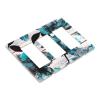 Turquoise Teal Blue Flower 3 Gang Triple Rocker/Decora Light Switch Wall Plate Cover Decorative Electrical Faceplate for Bathroom Home Living Room Bedroom Decor Screwless 6.57" x 4.65 view 3