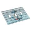Nautical Anchor Board 3 Gang Electrical Triple Toggle Light Switch Cover Decorative Wall Plate Coastal Beach Rustic Striped Bathroom Decor Timeworn Marine on Weathered Wooden Wood Planks Accessories view 3