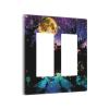 Mountain Moon Starry 2 Gang Double Rocker/Decora Light Switch Cover Decorative Outlet Wall Plate Electrical Faceplate Bathroom Home Bedroom Decor Screwless 4.7" x 4.6 view 2