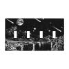 Mountain Starry Moon 4 Gang Light Switch Cover Decorative Quad Toggle Wall Plate Decorative Electrical Faceplate for Bathroom Home Bedroom Decorate Large Size 8" x 4.5 view 1