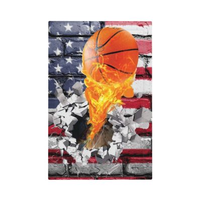 Basketball Sport American Flag 1 Gang Light Switch Cover No Decive Blank Wall Plate Decorative Switchplate for Bathroom Home Bedroom Decorate 5" x 3 Oversize