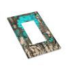 Rustic Turquoise Blue Floral Dahlia Daisy 1 Gang Single Decorator/GFCI/Rocker/Decora Outlet Light Switch Wall Plate Cover Farm house Country Teal Flower Butterfly Bathroom Restroom Decor Accessories view 3