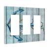 Nautical Anchor 3 Gang Triple Rocker/Decora Light Switch Wall Plate Cover Decorative Electrical Faceplate for Bathroom Home Living Room Bedroom Decor Screwless 6.57" x 4.65 view 2