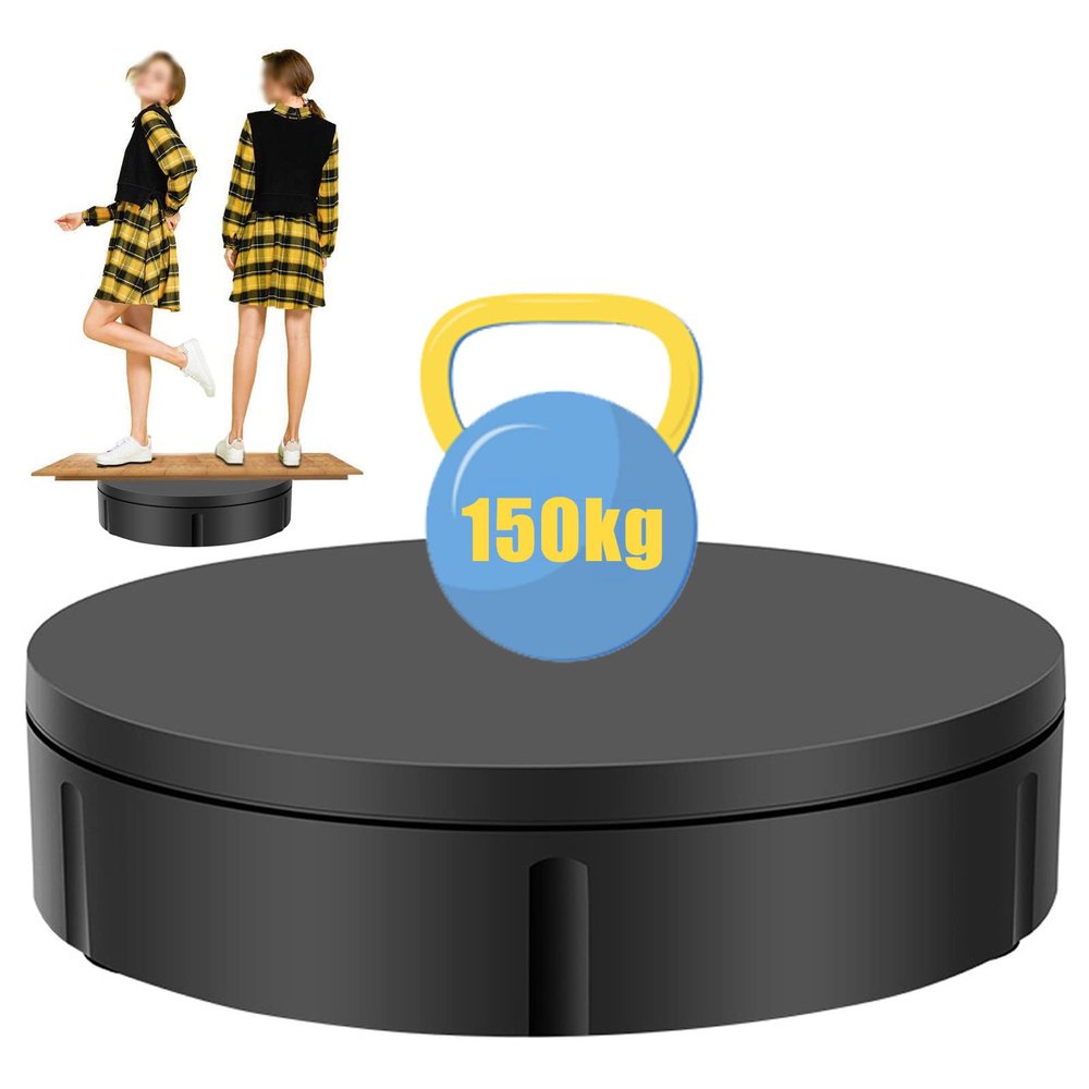 FONOBO Rotating Display Stand, 330Lb/150Kg Load Bearing, 12 in Photography Motorized Display Turntable for Mannequin 360 Show,Black