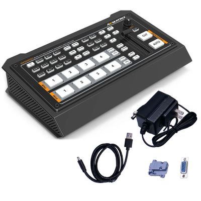 AVMATRIX Live Stream Switcher HVS0402U Micro 4-Channel Video Mixer HDMI Live Stream Multi-Format Converter Machine Compatible for YouTube Facebook Twitter Video Switcher