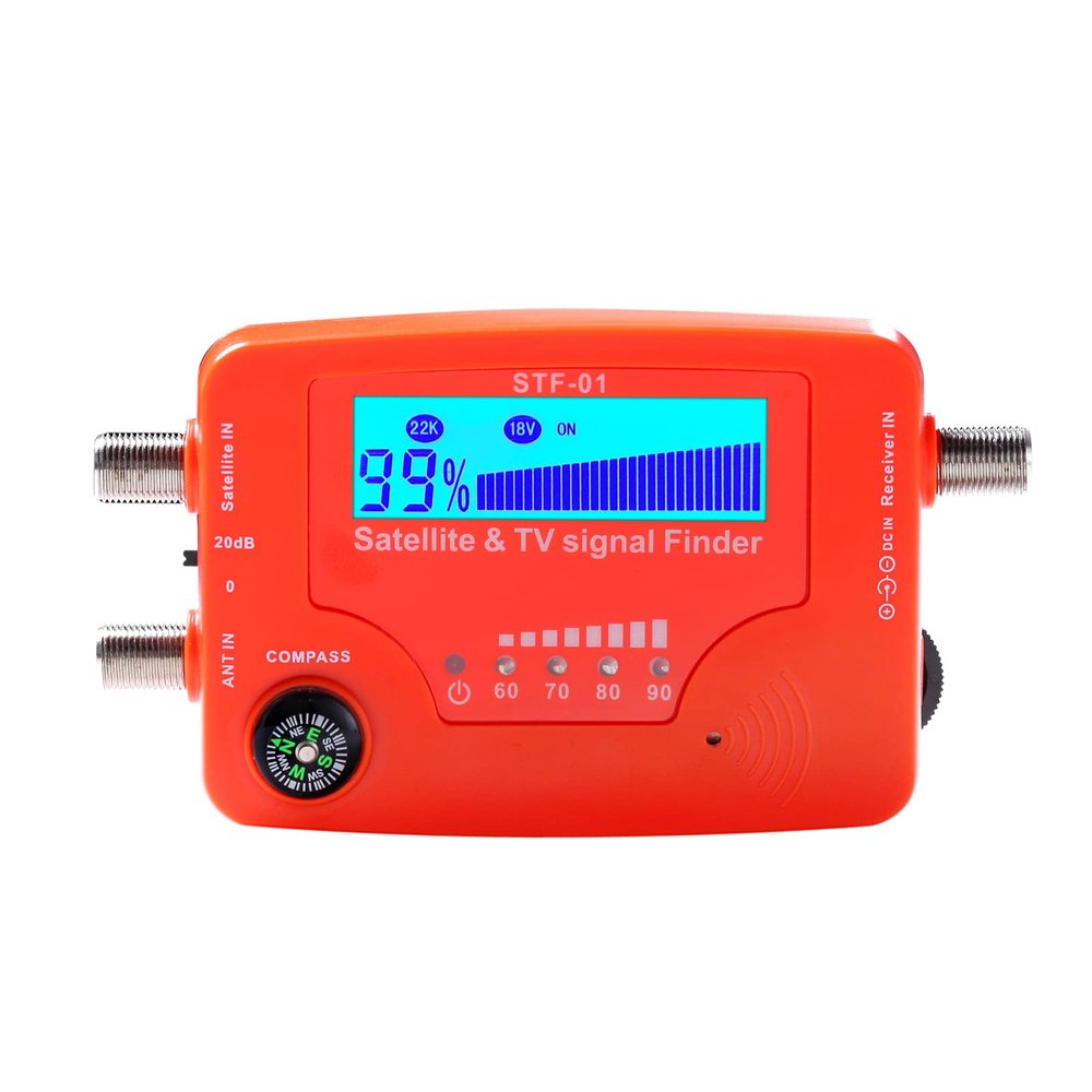 Digital Satellite Finder, Weytoll 2 in 1 Satellite and TV Signal Finder STF-01 TV Antenna Signal Strength Meter Signal Finding Meter with Compass Alarm Buzzer