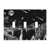 Mountain Moon Stars 3 Gang Triple Toggle Light Switch Cover Decorative Wall Plate Black and White Art Starry Night Nebula Electrical Switchplate Faceplate for Bedroom Living Room Dorm Decor view 1