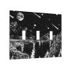 Mountain Moon Stars 3 Gang Triple Toggle Light Switch Cover Decorative Wall Plate Black and White Art Starry Night Nebula Electrical Switchplate Faceplate for Bedroom Living Room Dorm Decor view 2