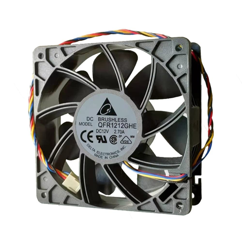 12cm High Speed Cooling Fan 120mm QFR1212GHE 6000RPM DC12V Connector CPU Axial Cooler Fans Industrial