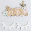 2pcs Sleepy Eyes Wall Decor, Eyelash Wall Decoration Wooden Eyelash Wall Stickers Wooden Decal Props for Christmas Decor Nursery Baby Room Kids' Bedroom Wall Art (Light Green) view 3