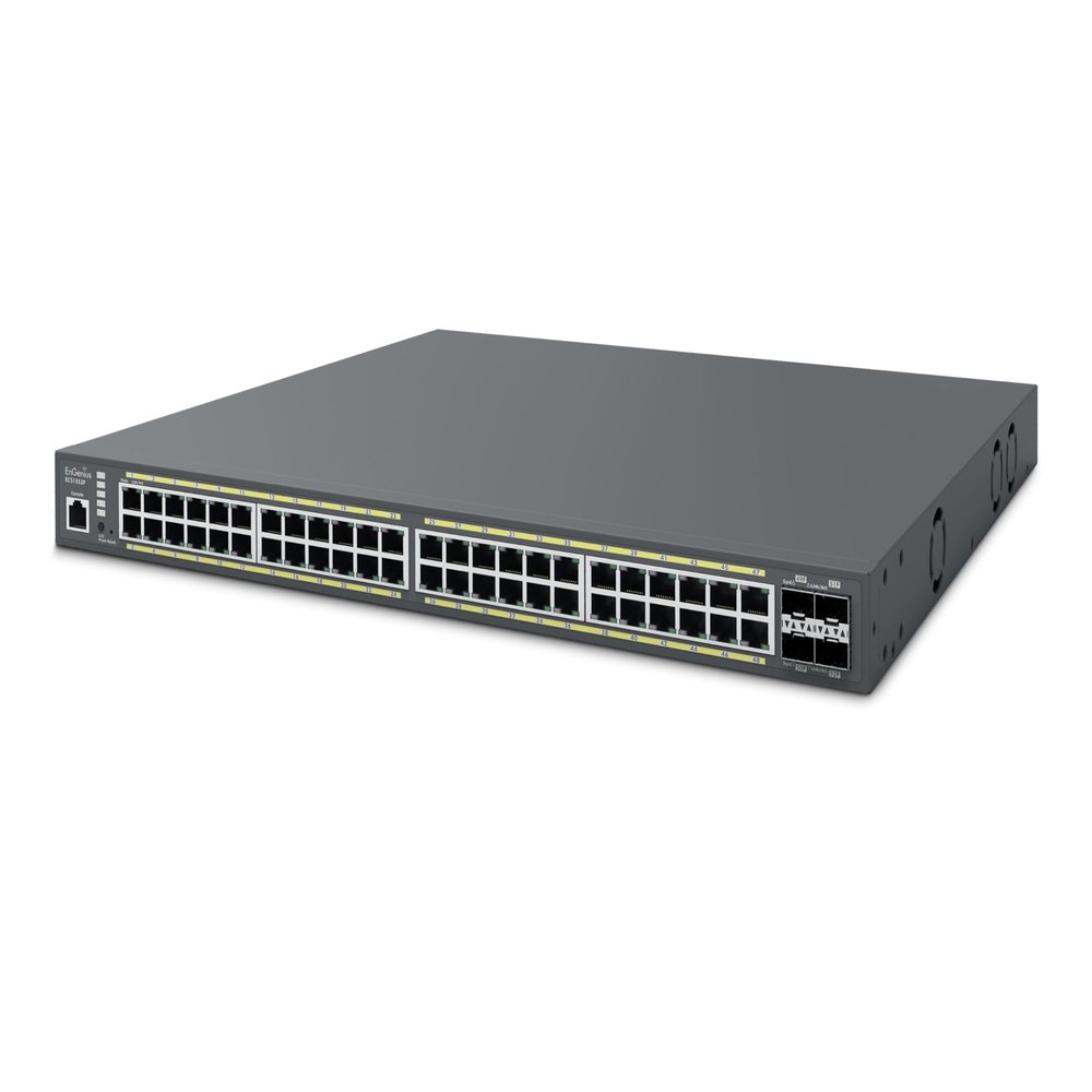 EnGenius Cloud Managed [ECS1552P] 48-Port Gigabit PoE+ Switch with 4 SFP+ Ports 3 Layer Supported 410 W PoE Budget