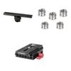 CAMVATE Standard NATO Safety Rail + Quick Release Base Plate + 1/4"-20 Female to 3/8"-16 Male Micro Screw Adapter view 1