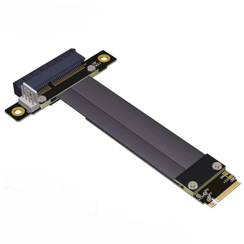 QJJ M.2 NVMe to PCI Express x4 Extender Adapter Jumper for GPU Graphics Video Cards 90 270 180 Degree (50cm, R42DL)