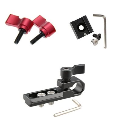 CAMVATE M5 Rotating Knob Adjustable Thumb + Cold Shoe Mount + 15mm Single Rod Clamp with NATO Rail