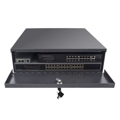 16 Gauge Heavy Duty DVR/NVR Security Lock Box with Cooling Fan  21 x 21 x 8 (Black)  Wall or Floor Mount for Enhanced Protection (Note: 189 Characters)