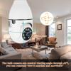 WiFi Light Bulb Camera Wireless 1080P Smart Dome Security Cameras 360 Degree Panoramic Cam Home Surveillance Camera System with Night Vision Motion Detection and Alarm view 2