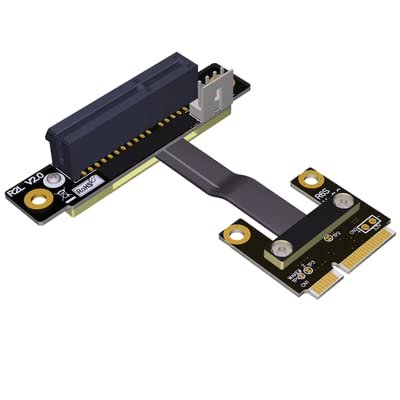 QJJ Mini-pcie to PCI Express 3.0 x4 Extender Adapter Turn 180 90 270 Degree (30cm, R62SR)