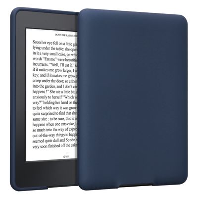kwmobile Case Compatible with Amazon Kindle Paperwhite - TPU e-Reader Back Cover - (for 2017 and Older) Dark Blue