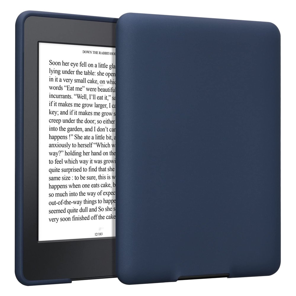 kwmobile Case Compatible with Amazon Kindle Paperwhite - TPU e-Reader Back Cover - (for 2017 and Older) Dark Blue