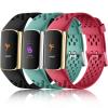 6 Pack Band Compatible with Fitbit Charge 5 Bands Women Men - Breathable Sport Band Soft Waterproof Replacement Wristbands Strap for Fitbit Charge 5 Advanced Fitness Tracker, 3 Pack view 3