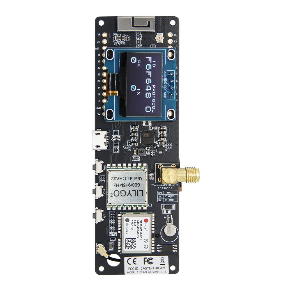 LILYGO T-Beam Meshtastic LORA32 915MHz ESP32 TTGO Development Board WiFi BLE CH9102F Chip Soldered OLED Module