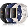6 Pack Band Compatible with Fitbit Charge 5 Bands Women Men - Breathable Sport Band Soft Waterproof Replacement Wristbands Strap for Fitbit Charge 5 Advanced Fitness Tracker, 3 Pack view 2