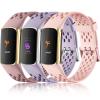6 Pack Band Compatible with Fitbit Charge 5 Bands Women Men - Breathable Sport Band Soft Waterproof Replacement Wristbands Strap for Fitbit Charge 5 Advanced Fitness Tracker, 3 Pack view 3