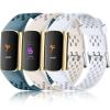 6 Pack Band Compatible with Fitbit Charge 5 Bands Women Men - Breathable Sport Band Soft Waterproof Replacement Wristbands Strap for Fitbit Charge 5 Advanced Fitness Tracker, 3 Pack view 2