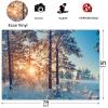 12x10ft Winter Wonderland Backdrop Snow Scene Backdrop Winter Snowy Forest Landscape Pine Tree Sunrise Background for Pictures Winter Backdrop for Photography Winter Christmas Party Decoration view 3