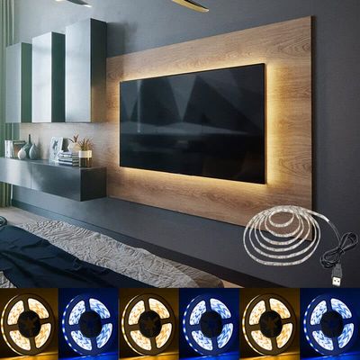 TOPXCDZ LED Strip Ligths for TV USB LED Lights Flexible Neon Light Strip DC 5V SMD2835 LED Tape Light Home Party Decoration LED Light (5M, Warm White)