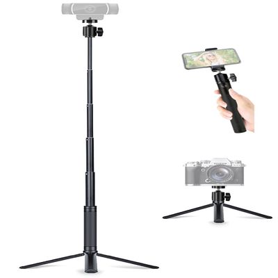 JCWINY 30" Tall Webcam Stand Tripod Extendable Desktop Tabletop Webcam Tripod Web camera Mount Aluminum Desk Tripods Stand for Logitech Brio Webcams C925e C922x C930e C922 C930 C920 C615 iPhone Camera