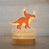 Custom Name Night Light for Kids - Personalized Cartoon Dinosaur Night Light with LED Lighting for Children - Kids Bedroom Nursery Night Light - Personalized It with Your Kid's Name (Triceratops) view 1