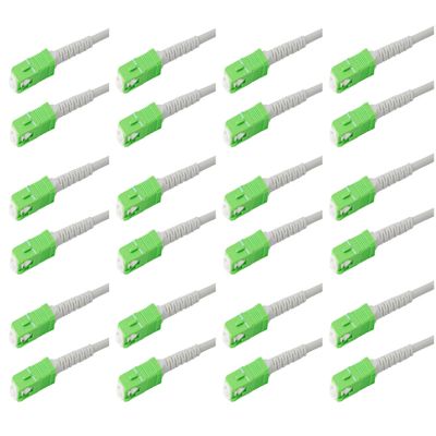 SpeedyFiberTX 12-Pack 250 Feet SC/APC to SC/APC 3.0mm White Simplex Riser OFNR Fiber Patch Cable, Corning SMF-28 Singlemode 9/125um Ultra Fiber, OS1/OS2 Compatible