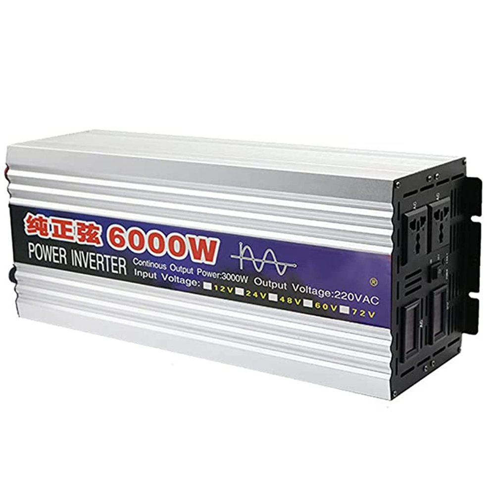 3000W/4000W/5000W/6000W Pure Sine Wave Inverter Dc Power Inverters DC 12V 24V 48V/60V To AC 110V 220V High Efficient Power Inverter For Car Device/Laptop/Camera/Cell Phone,Outdoor,6000W-48Vto110V