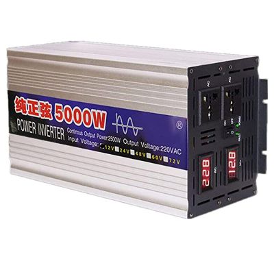 3000W/4000W/5000W/6000W Pure Sine Wave Inverter Dc Power Inverters DC 12V 24V 48V/60V To AC 110V 220V High Efficient Power Inverter For Car Device/Laptop/Camera/Cell Phone,Outdoor,5000W-24Vto220V