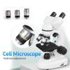 LJZLJZ 6000X-20000X Biological Microscope, Optical Binocular Microscope, with Wide-Field 10X and 50X Eyepieces, Student Cell Experiment, with Storage Bag,20000X view 2