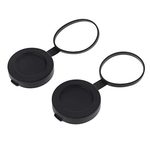 2 Pieces Binoculars Protective Rubber Objective Lens Cap 42mm for Telescope with Outer Diameter 52-54mm