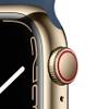 Apple Watch Series 7 [GPS + Cellular 41mm] Smart Watch w/ Gold Stainless Steel Case with Abyss Blue Sport Band (Renewed) view 2