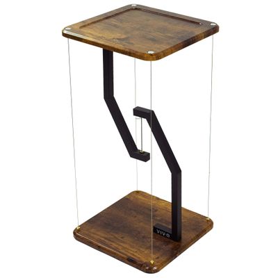 VIVO Anti-Gravity 12 inch Speaker Floor Stand, Floating Modern Speaker Holder, Audio Platform, Tensegrity Display Shelf, 24 inches High, Rustic Vintage Brown Surface, Black Frame, STAND-TEN02D