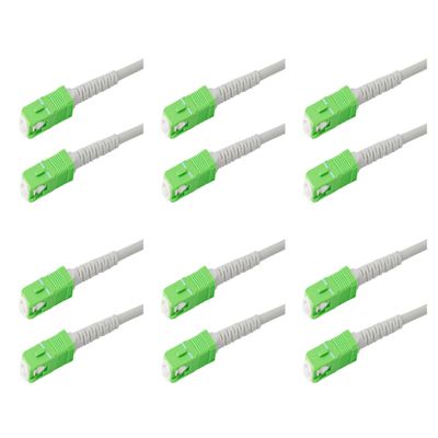 SpeedyFiberTX 6-Pack 0.2 Meter SC/APC to SC/APC 4.0mm White Simplex Riser OFNR Fiber Patch Cable, Corning SMF-28 Singlemode 9/125um Ultra Fiber, OS1/OS2 Compatible