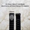 NICKSTON Engraved Band Strap Compatible with Fitbit Versa Lite 2 3 and Sense Black Stainless Steel Bracelet B-SS2 (For Versa/Versa 2 / Versa Lite Models, 5.5" (140mm) Wrist Size-Black Color) view 2