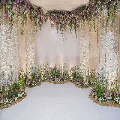 AOFOTO 20x10ft Arch for Wedding Ceremony Backdrop Interior Romantic Flower Canopy Archway Banner Photography Background Bride Girlfriend Lovers Fiancee Nuptial Decoration Studio Props Vinyl Wallpaper
